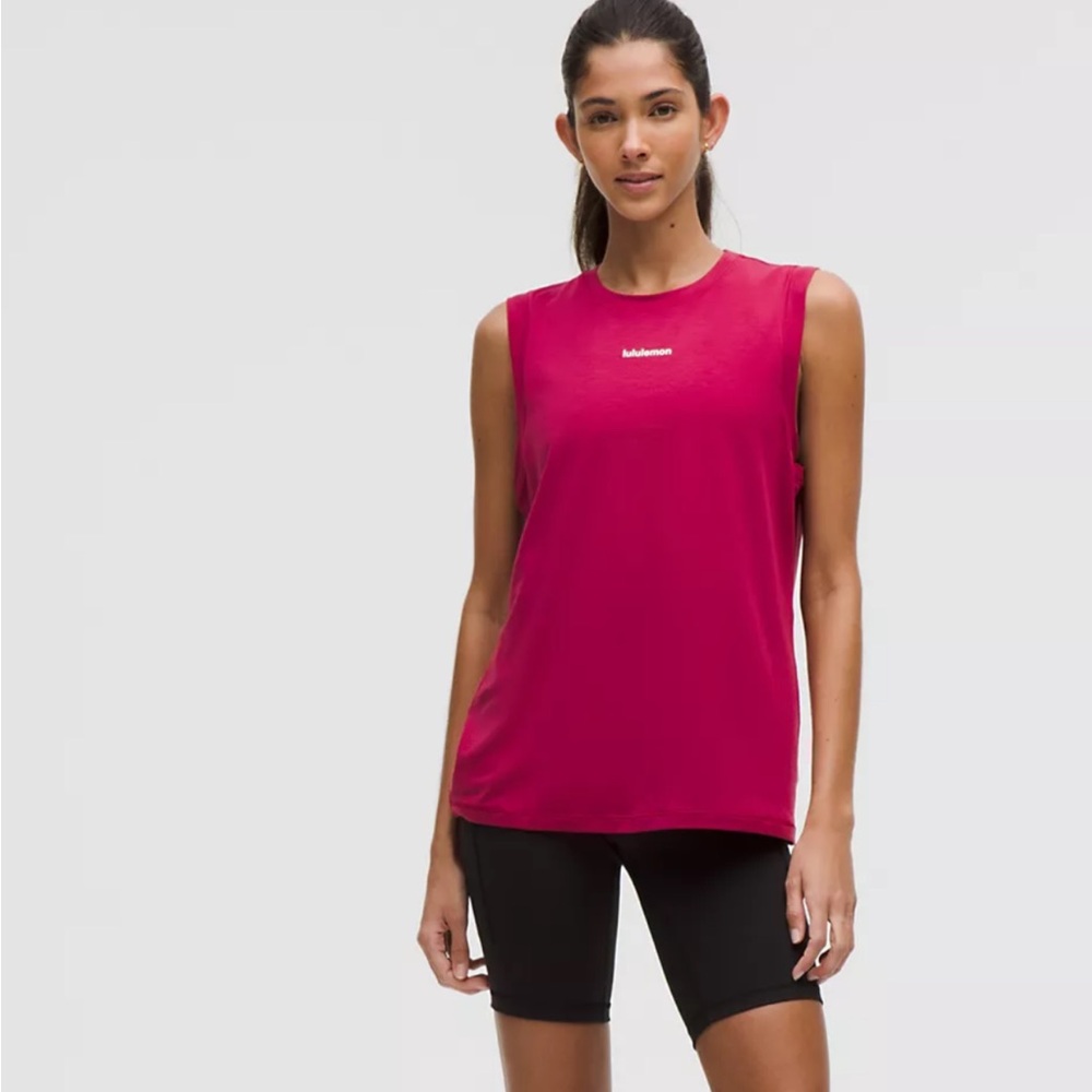 Lululemon Jersey Training Muscle Tank Top Long 
Wordmark